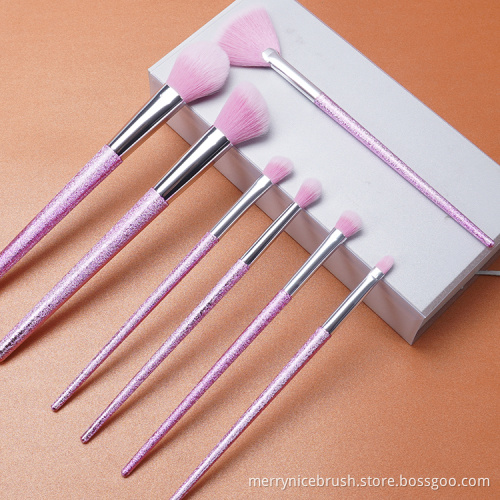 Oem new arrival private label pink 7Pcs makeup brush set brushes custom logo